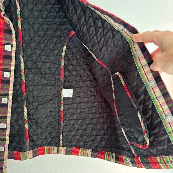 Christopher & Banks Vintage Red Plaid Quilted Vest Waistcoat, Large - Picture 6 of 7